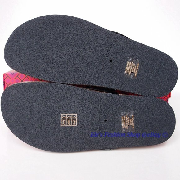 ❤️ NIB Tory Burch Miller Cloud Patent Leather Sandal Black US 10.5 AUTHENTIC - Picture 14 of 15